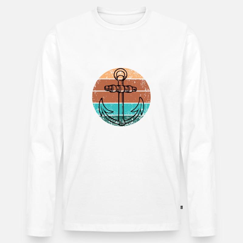 Captain Awesome - Männer Premium Bio Langarmshirt - Weiß