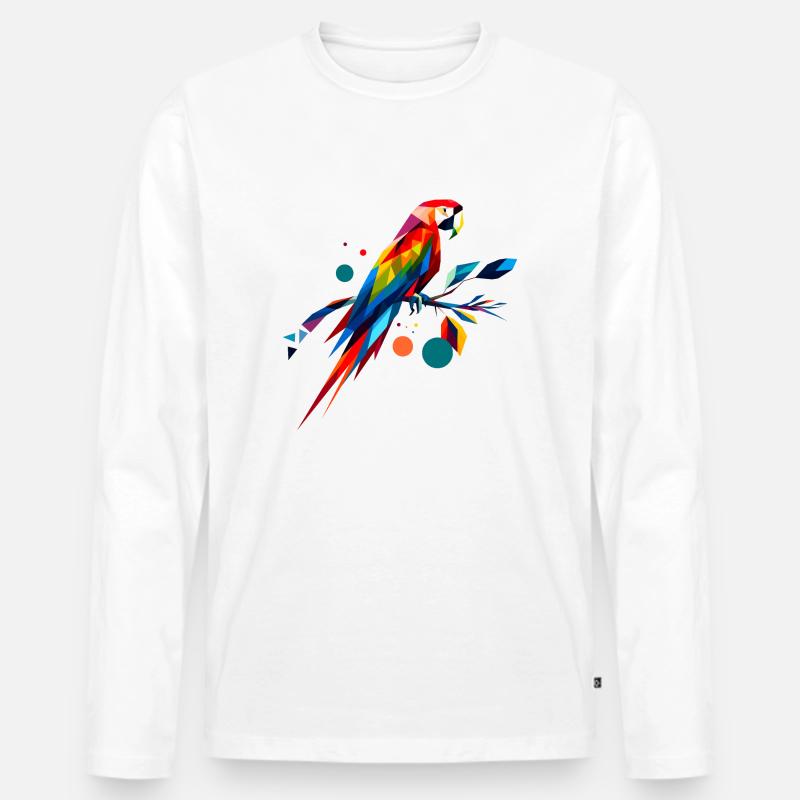 Abstrakter Ara - Männer Premium Bio Langarmshirt - Weiß