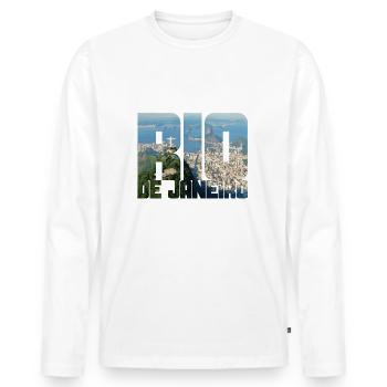 Rio de Janeiro - Men's Premium Organic Long Sleeve Shirt - white - Front - Nico (187cm)