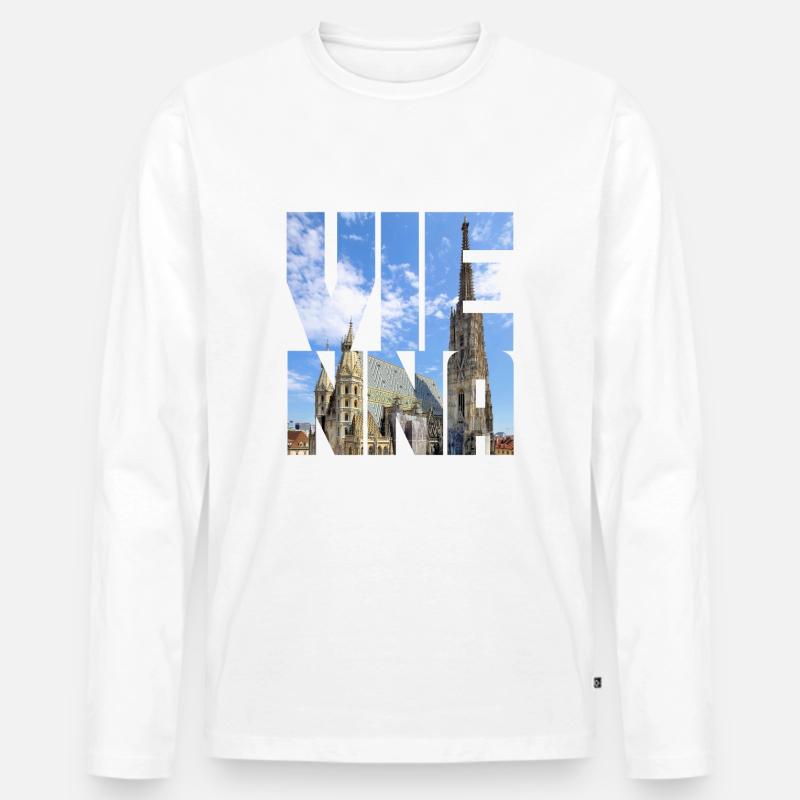 Wien Stephansdom - Männer Premium Bio Langarmshirt - Weiß