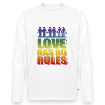 LGBT Liebe hat keine Regeln Schwule Lesben Hetero - Männer Premium Bio Langarmshirt - Weiß - Vorne - Nico (187cm)