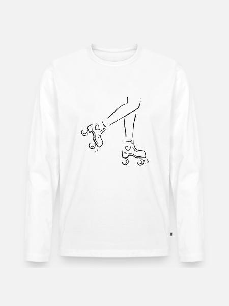 Roller skates with legs - Men's Premium Organic Long Sleeve Shirt - white