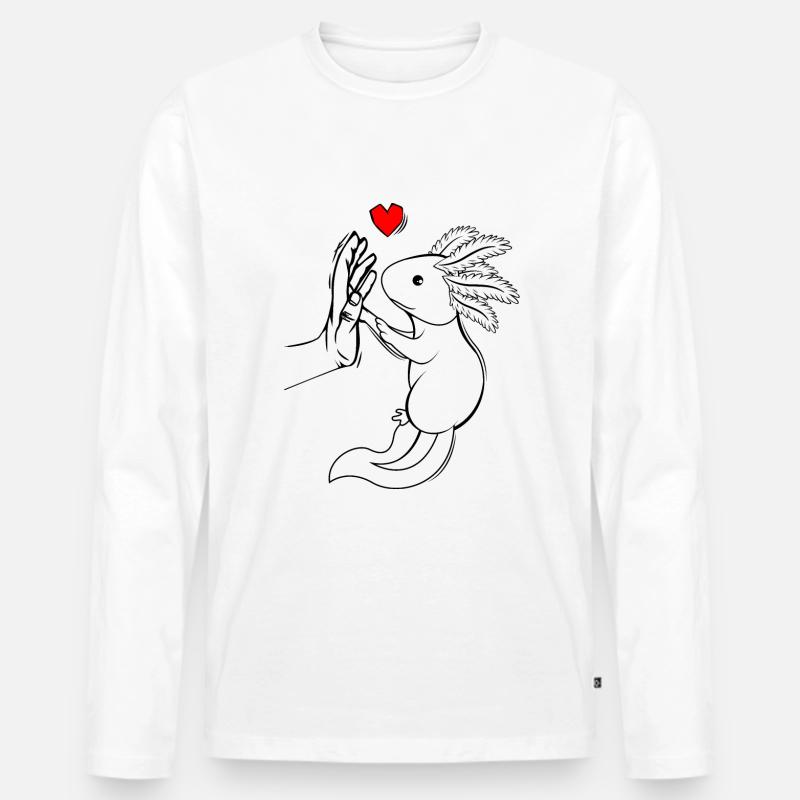 Axolotl - Männer Premium Bio Langarmshirt - Weiß