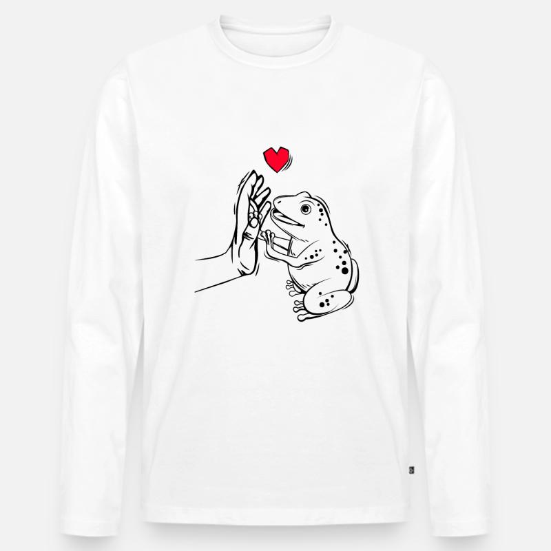 Frosch Liebe Frösche Kinder Mädchen - Männer Premium Bio Langarmshirt - Weiß