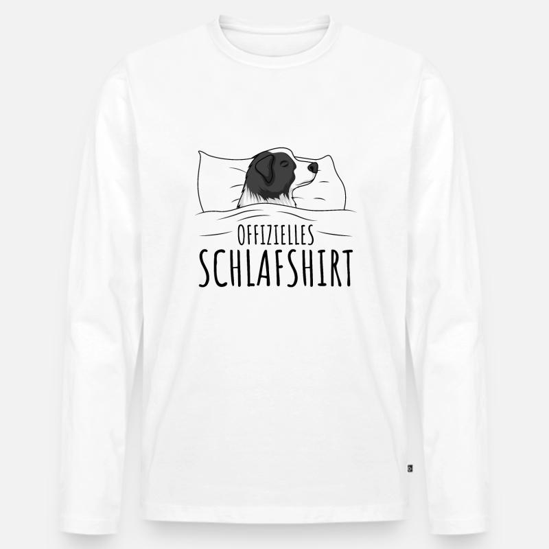 Border Collie - Männer Premium Bio Langarmshirt - Weiß