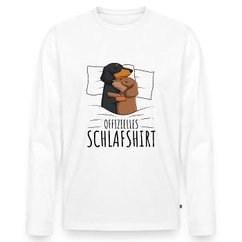 Dackel - Männer Premium Bio Langarmshirt - Weiß - Vorne - Nico (187cm)
