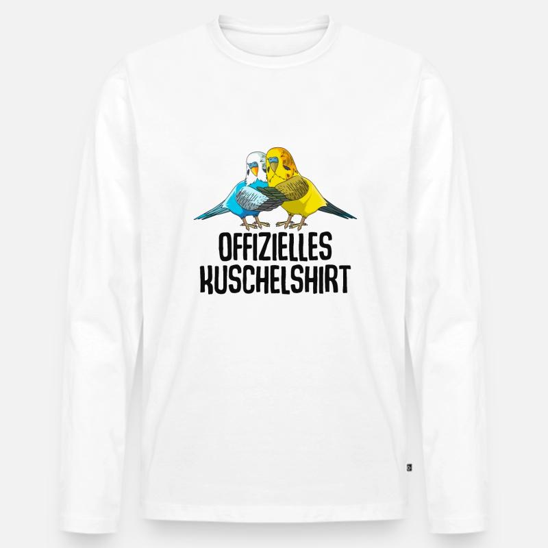 Wellensittich - Männer Premium Bio Langarmshirt - Weiß