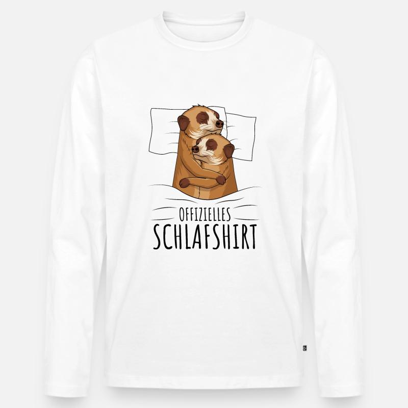 Erdmännchen - Männer Premium Bio Langarmshirt - Weiß