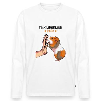 Meerschweinchen Papa Meerschwein - Männer Premium Bio Langarmshirt - Weiß - Vorne - Nico (187cm)