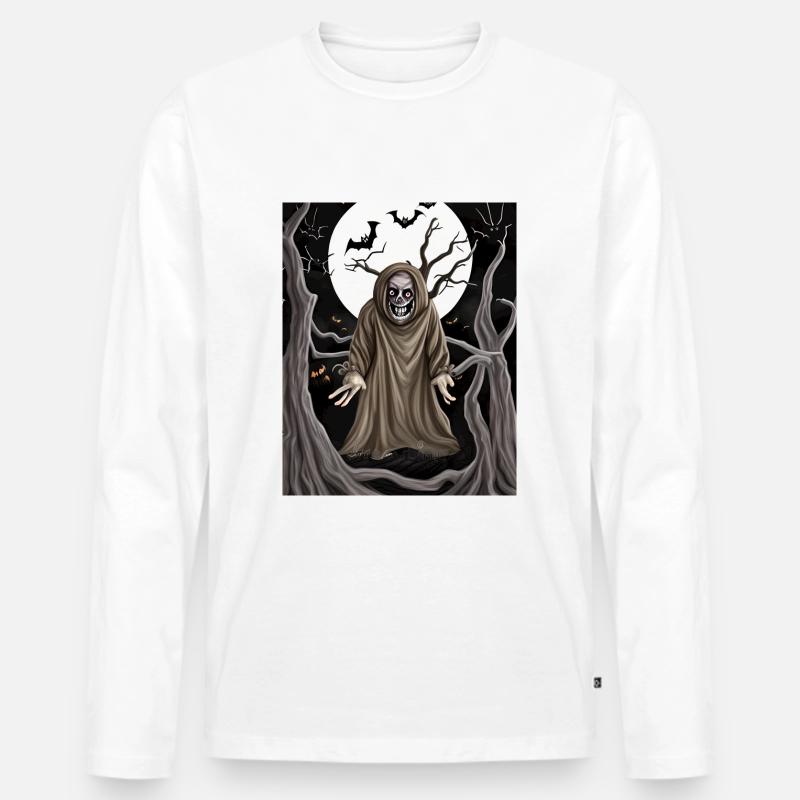 Die Halloween-Männer - Männer Premium Bio Langarmshirt - Weiß