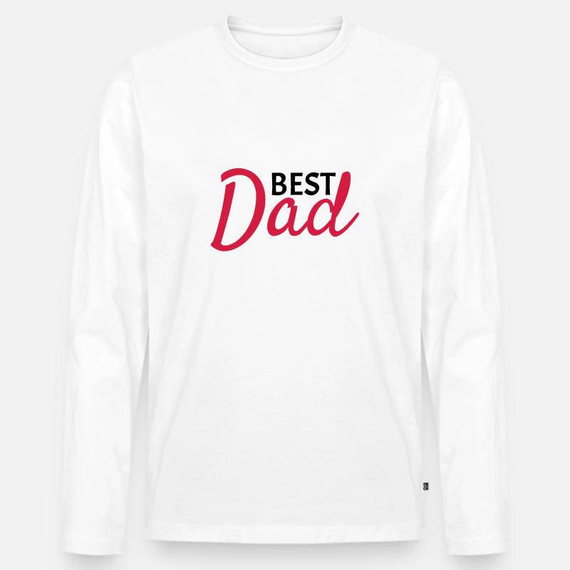 Best Dad - Männer Premium Bio Langarmshirt - Weiß