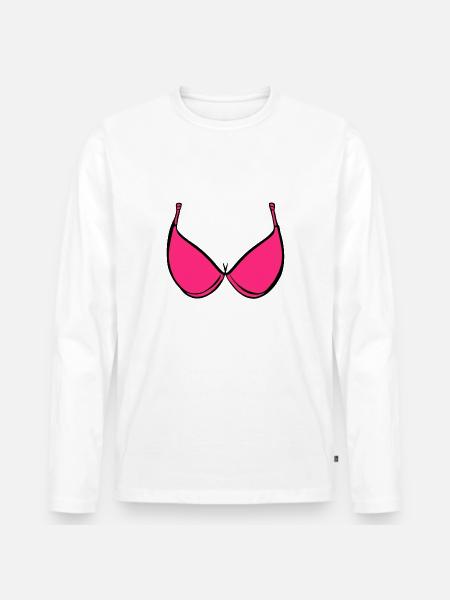 Breasts Bra Pink - Men's Premium Organic Long Sleeve Shirt - white