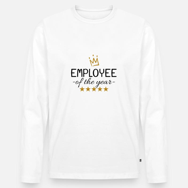Mitarbeiter des Jahres - Männer Premium Bio Langarmshirt - Weiß