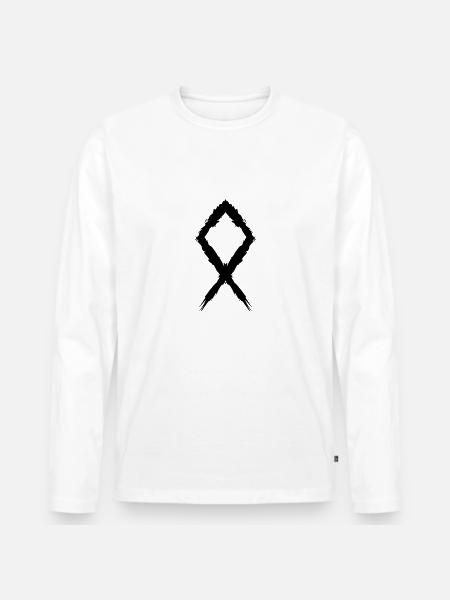 Othila rune symbol - Men's Premium Organic Long Sleeve Shirt - white