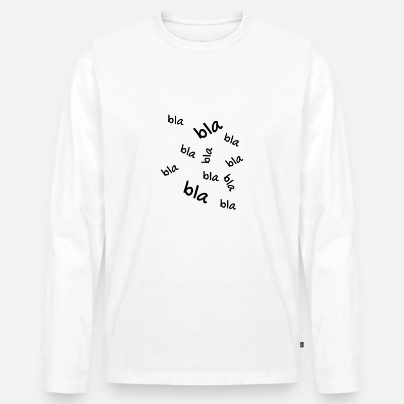 Bla bla bla - Männer Premium Bio Langarmshirt - Weiß