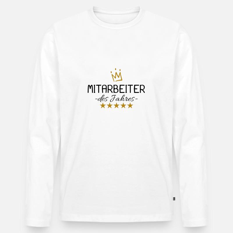 Mitarbeiter des Jahres - Männer Premium Bio Langarmshirt - Weiß