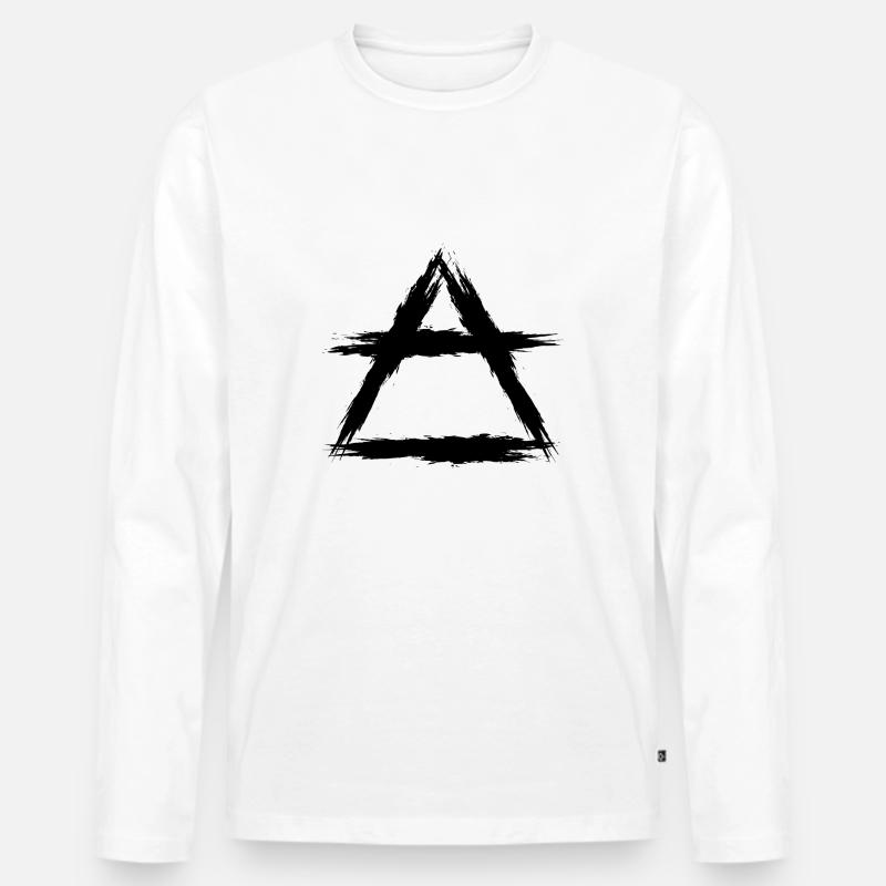 Element Symbol Luft - Männer Premium Bio Langarmshirt - Weiß