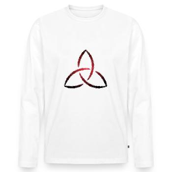 Triquetra - symbole celtique - T-shirt manches longues Premium bio Homme - blanc - Devant - Nico (187cm)