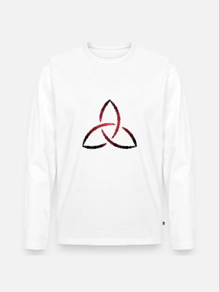 Triquetra - Celtic symbol - Men's Premium Organic Long Sleeve Shirt - white
