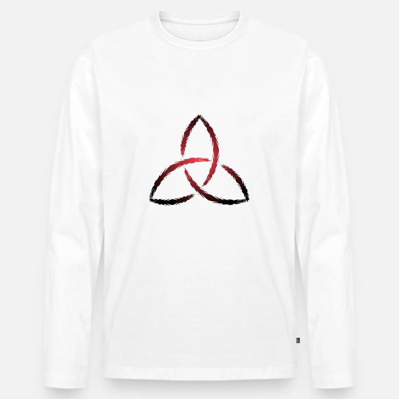 Triquetra - Keltisches Symbol - Männer Premium Bio Langarmshirt - Weiß