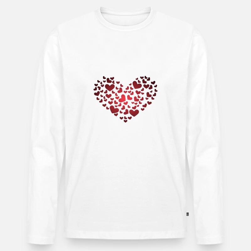Herz aus Herzchen - Männer Premium Bio Langarmshirt - Weiß