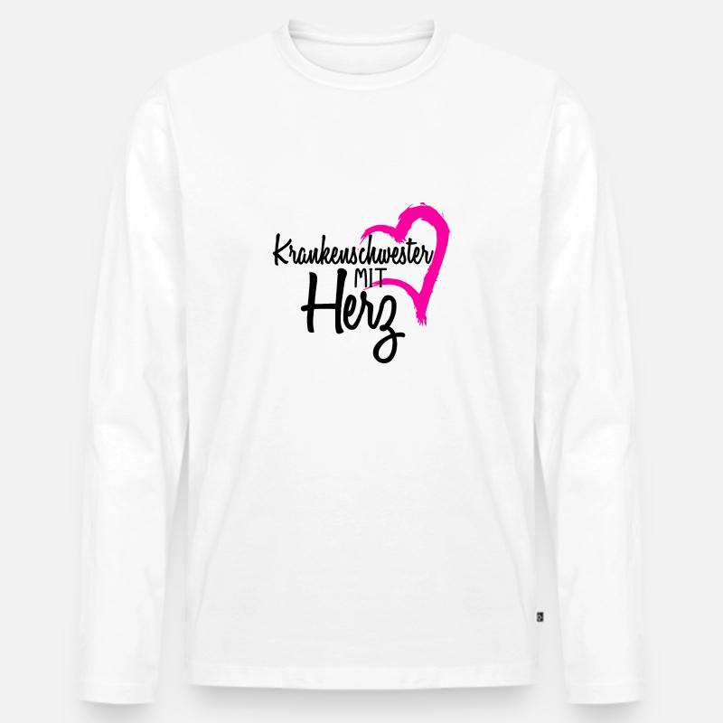 Krankenschwester Geschenk - Männer Premium Bio Langarmshirt - Weiß