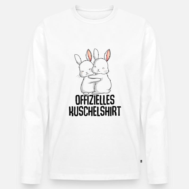 Hasen - Männer Premium Bio Langarmshirt - Weiß