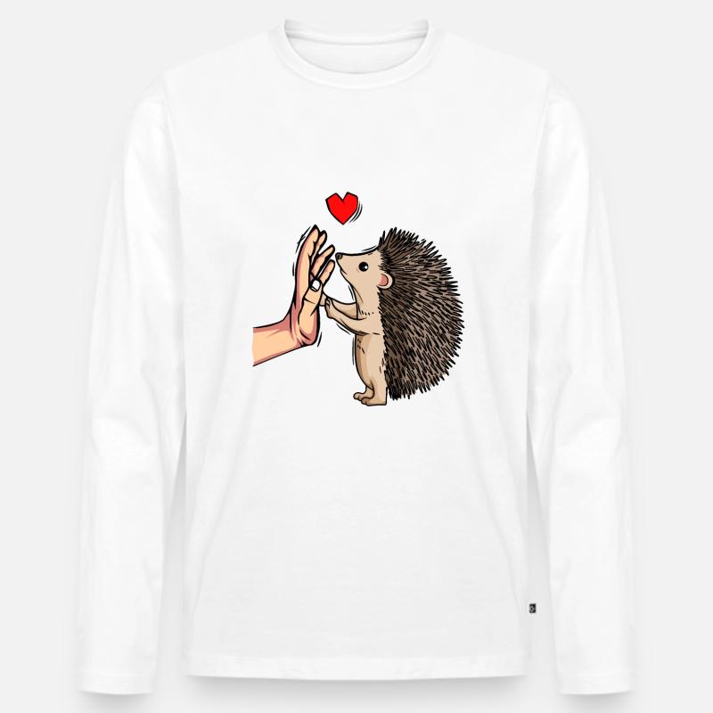 Igel Liebe Damen Kinder Kinder - Männer Premium Bio Langarmshirt - Weiß