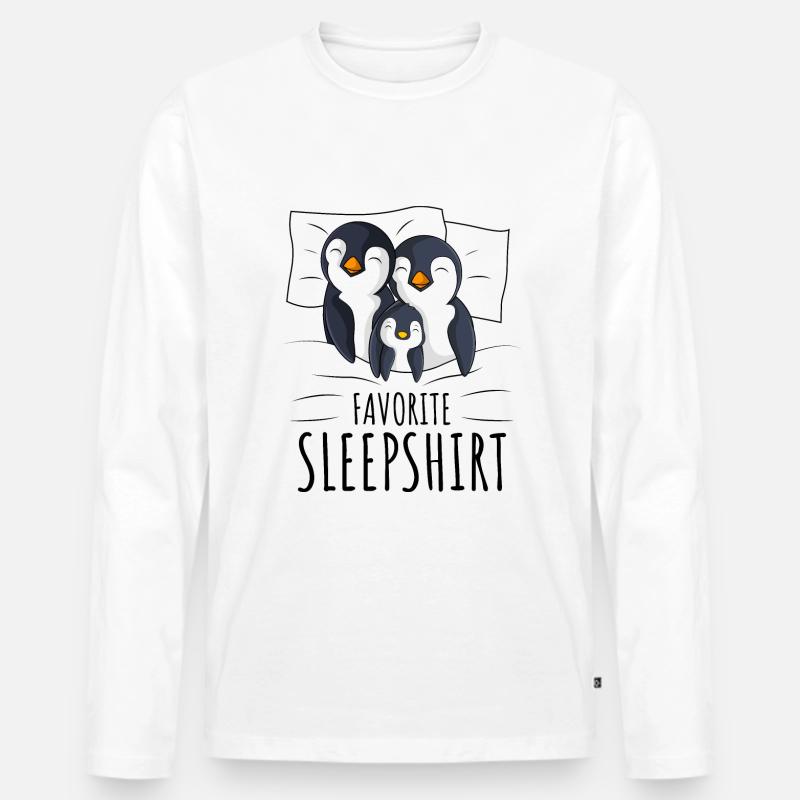 Pinguin - Männer Premium Bio Langarmshirt - Weiß