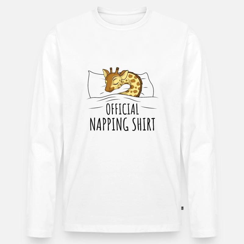 Giraffe - Männer Premium Bio Langarmshirt - Weiß