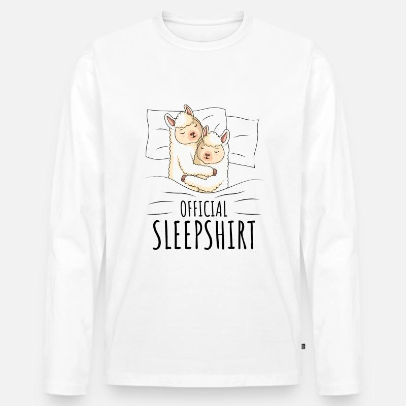 Alpaka - Männer Premium Bio Langarmshirt - Weiß