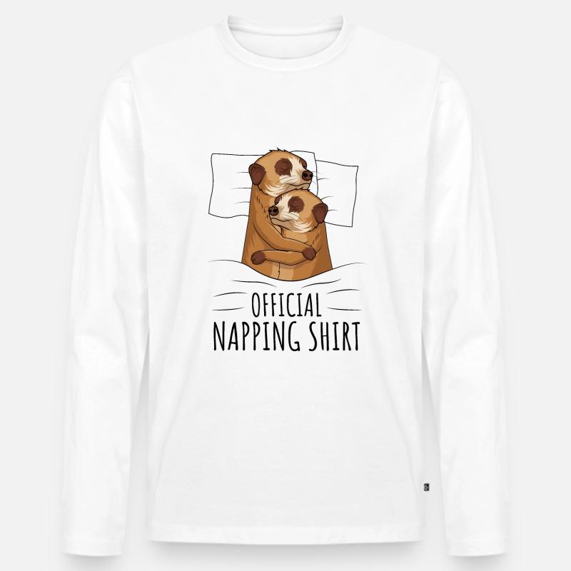 Erdmännchen - Männer Premium Bio Langarmshirt - Weiß