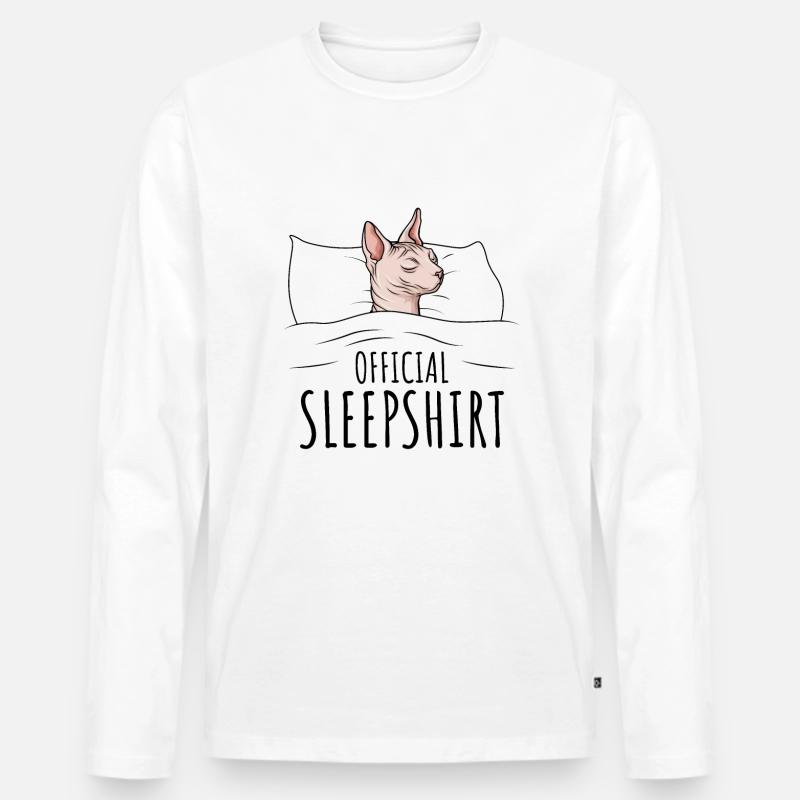 Sphynx Katze - Männer Premium Bio Langarmshirt - Weiß