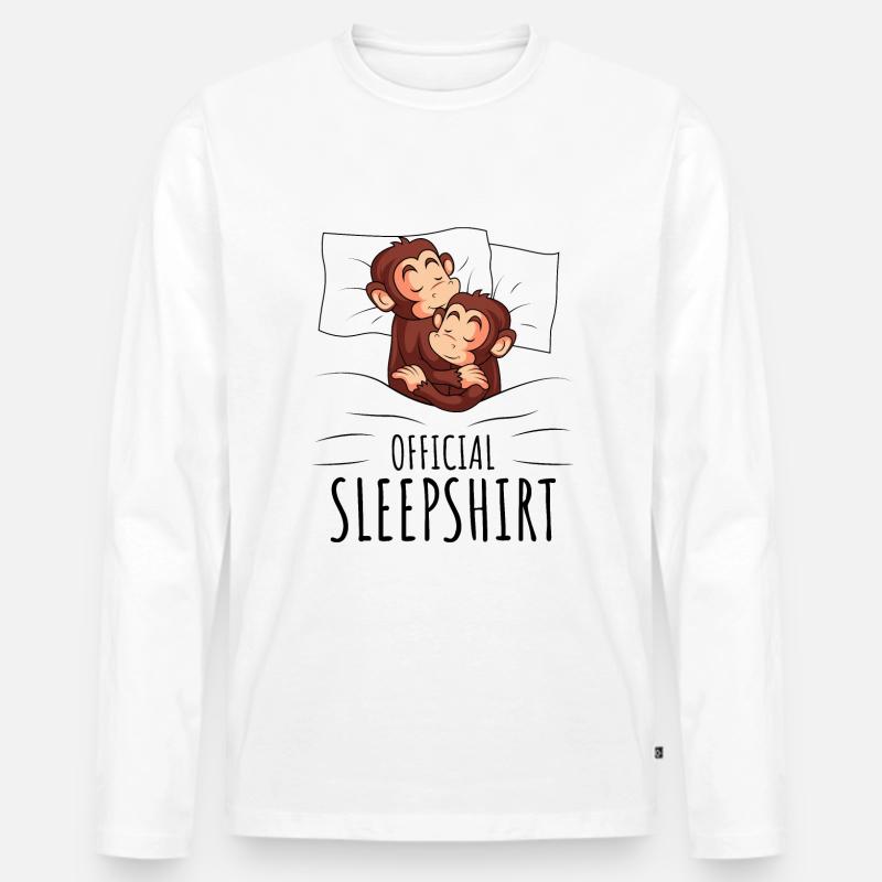 Affe - Männer Premium Bio Langarmshirt - Weiß