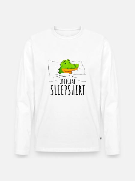 Krokodil - Männer Premium Bio Langarmshirt - Weiß