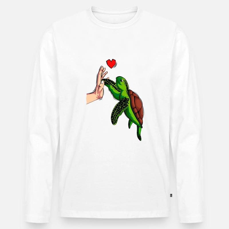 Schildkröten - Männer Premium Bio Langarmshirt - Weiß