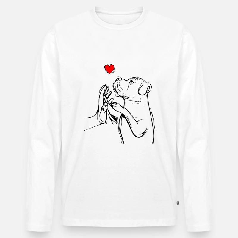 Cane Corso - Männer Premium Bio Langarmshirt - Weiß