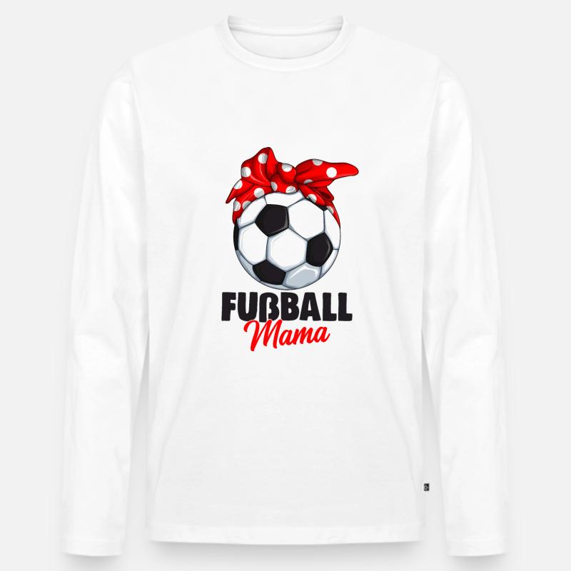 Fußball Mama - Männer Premium Bio Langarmshirt - Weiß