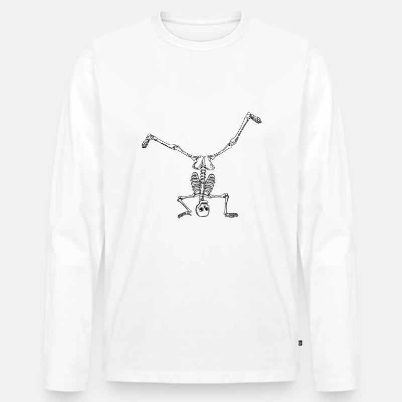 Breakdance breakdancer breakdancing skeleton - Men's Premium Organic Long Sleeve Shirt - white