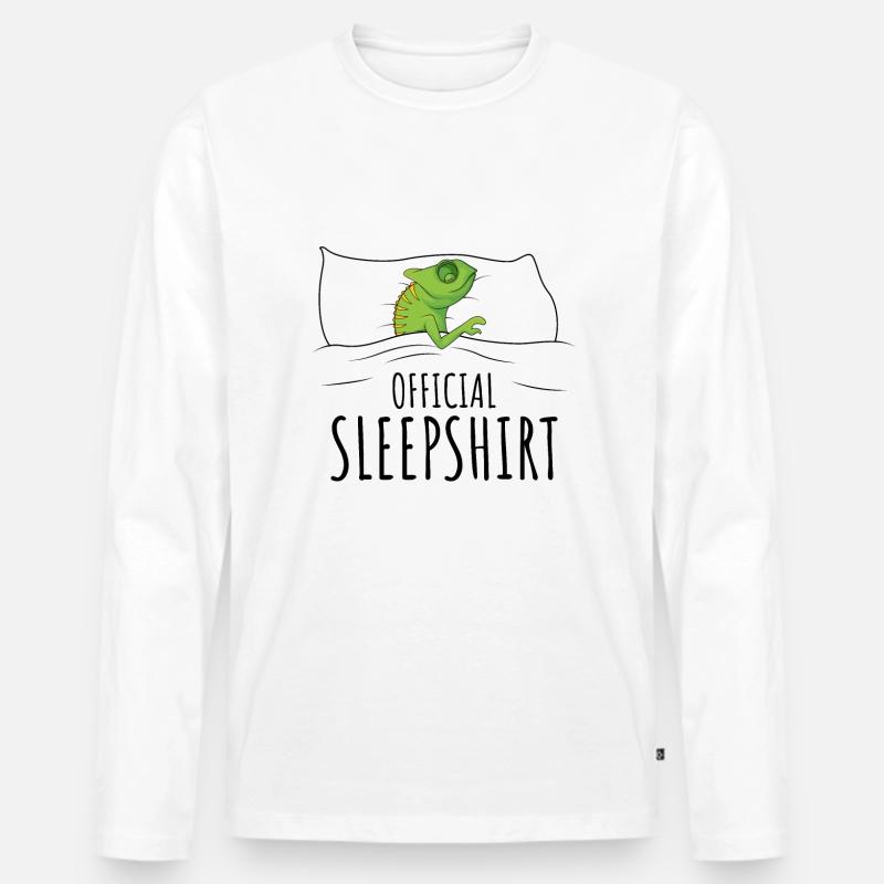 Chameleon - Männer Premium Bio Langarmshirt - Weiß