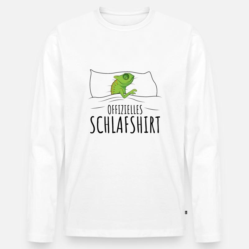 Chameleon - Männer Premium Bio Langarmshirt - Weiß