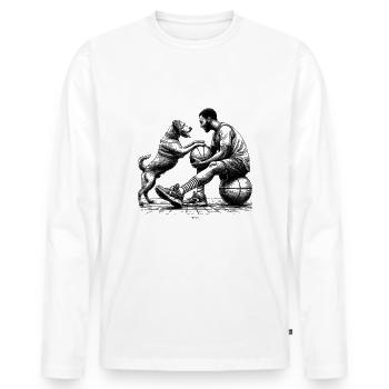 BASKETBALL FUN WITH YOUR BOYFRIEND - Men's Premium Organic Long Sleeve Shirt - white - Front - Nico (187cm)