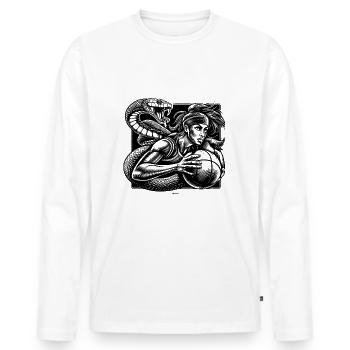 BLACK BASKETBALL MAMBA KOBE BEAN MENTALITY 8 - Männer Premium Bio Langarmshirt - Weiß - Vorne - Nico (187cm)