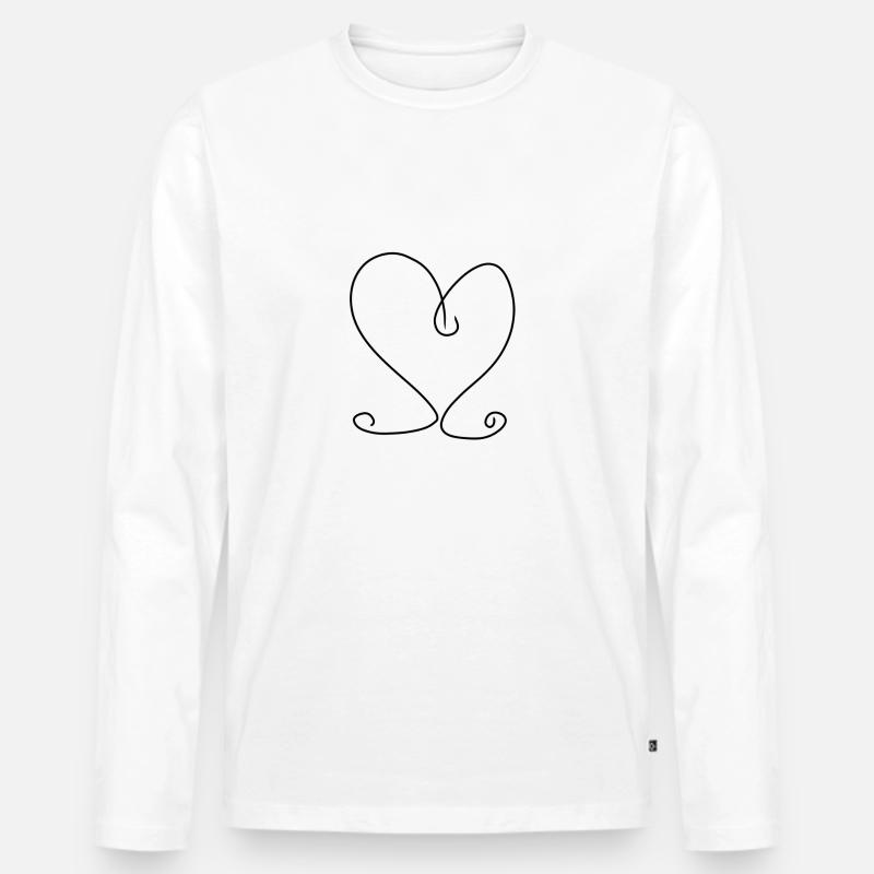 Symbol Herz Liebe - Männer Premium Bio Langarmshirt - Weiß