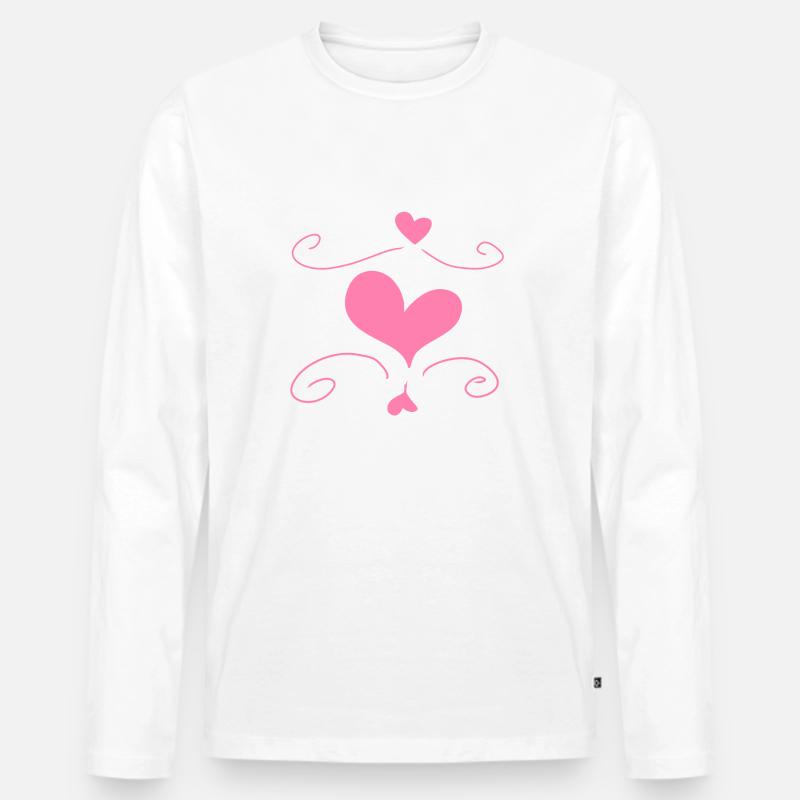 Herz Liebe Symbol form - Männer Premium Bio Langarmshirt - Weiß