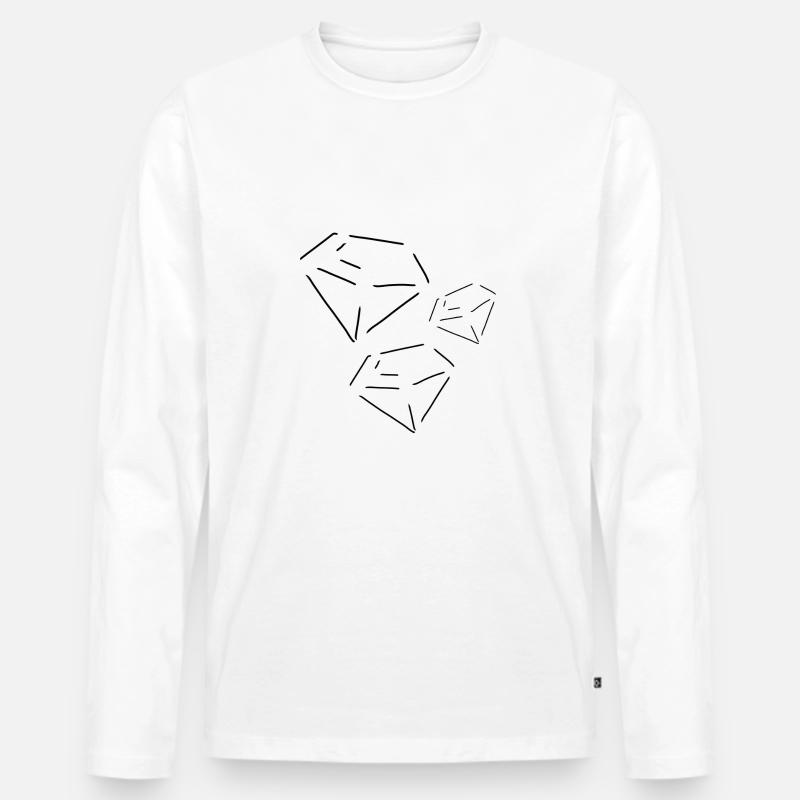 diamanten diamanten formen form - Männer Premium Bio Langarmshirt - Weiß