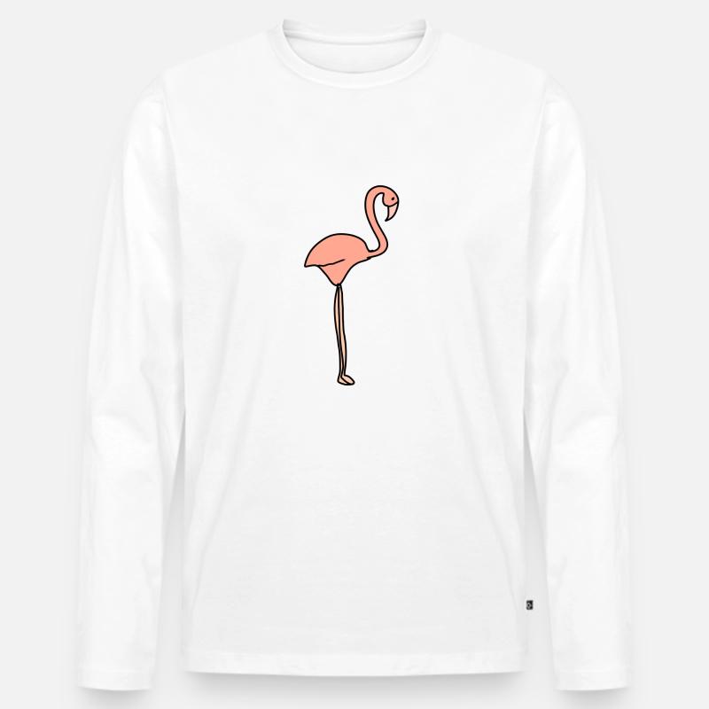 flamingo tier symbol pink - Männer Premium Bio Langarmshirt - Weiß