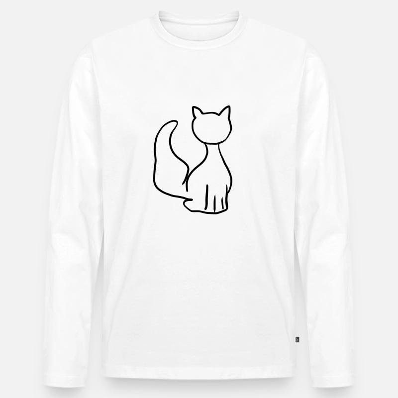 katze tier symbol - Männer Premium Bio Langarmshirt - Weiß
