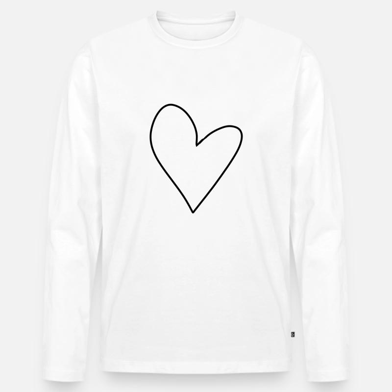 herz symbol liebe form - Männer Premium Bio Langarmshirt - Weiß