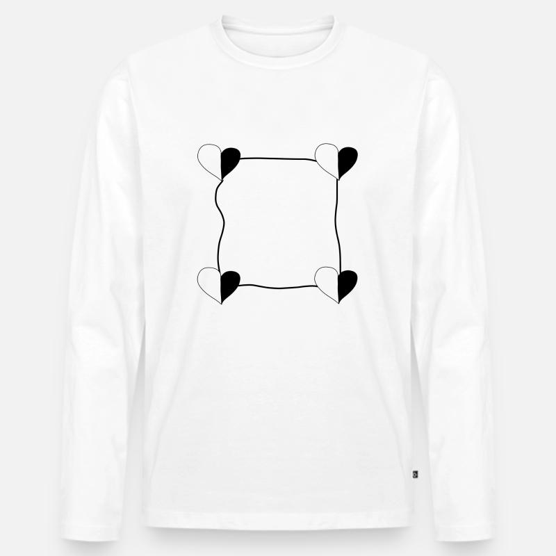 vier herzen rahmen - Männer Premium Bio Langarmshirt - Weiß